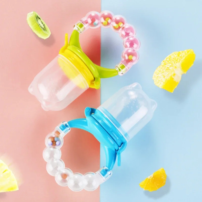 Baby Food Utensils - ベビーフードニブラー授乳スプーンベルリングジュース抽出器おしゃぶり噛むシリコンガム果物野菜噛むおしゃぶり補助ボトル