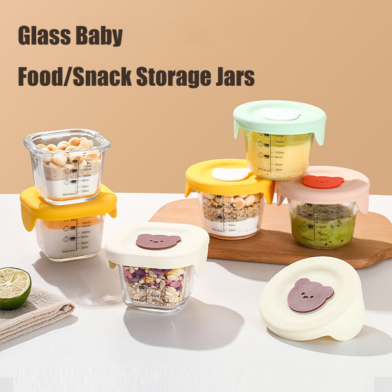 Baby Food Hero - ふた付きベビーフード収納ジャー、幼児用の漏れ防止スナックピューレ容器、冷凍庫電子レンジ対応給餌ボウル、180ml