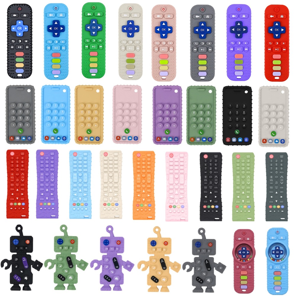 Baby Food Ideas - 40種類のシリコン製テレビリモコン型おもちゃ、赤ちゃん用食品グレードのティーザースティック、子供の感覚教育玩具