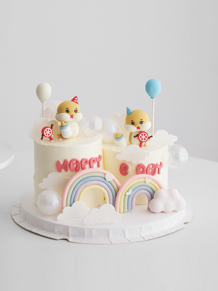 Baby Food Ideas - 生まれたばかりの赤ちゃんの誕生日ケーキの装飾,満月の装飾品,哺乳瓶,ガラガラのケーキのトッピング,ギフト,ヘビの年,2025日,