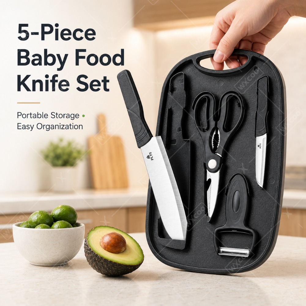 ベビーフード調理用ナイフセット、カッティングボード、ステンレ - Baby Food Utensils Set のレビューと価格