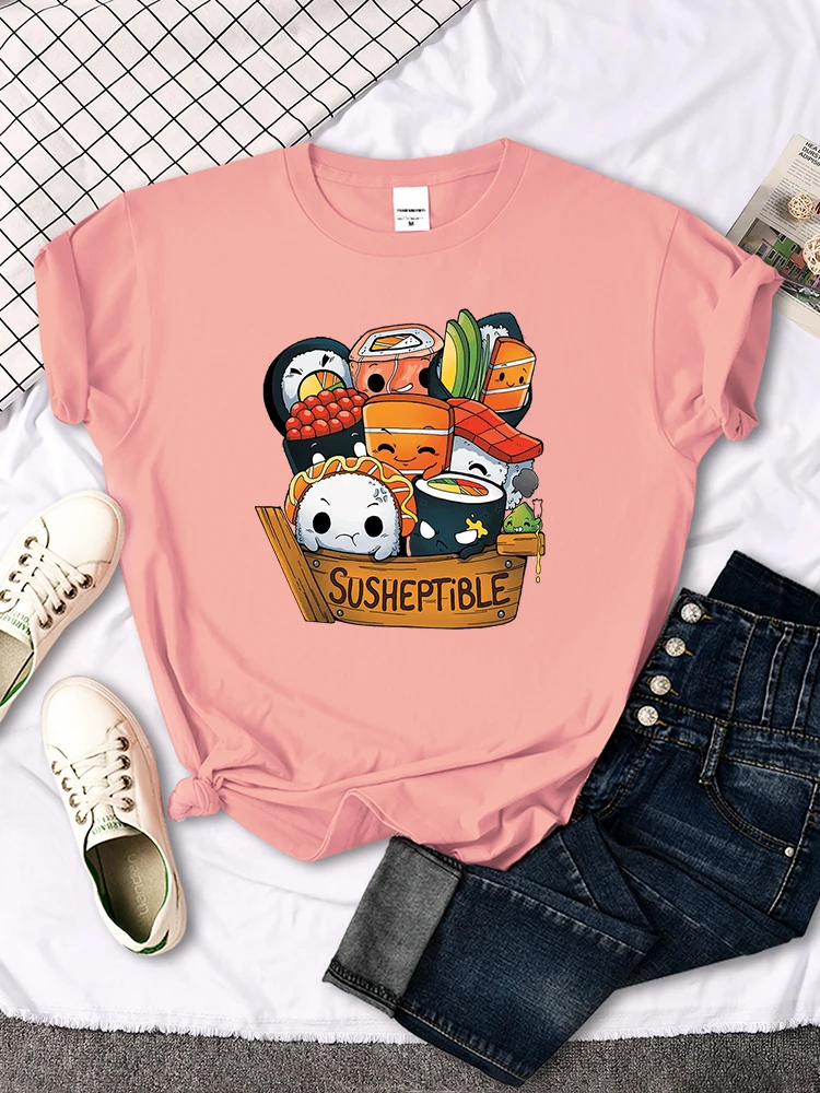 女性用カワイイTシャツ,寿司スタイルのプリントTシャツ,夏の - Baby Food Age のレビューと価格