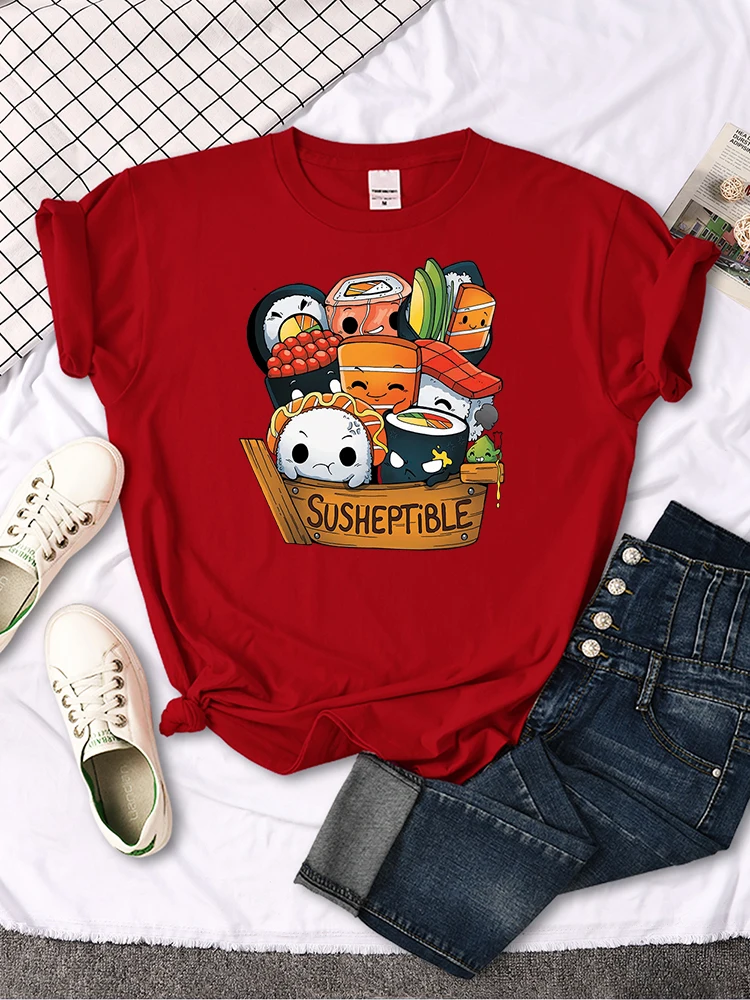 女性用カワイイTシャツ,寿司スタイルのプリントTシャツ,夏の - Baby Food Age のレビューと価格