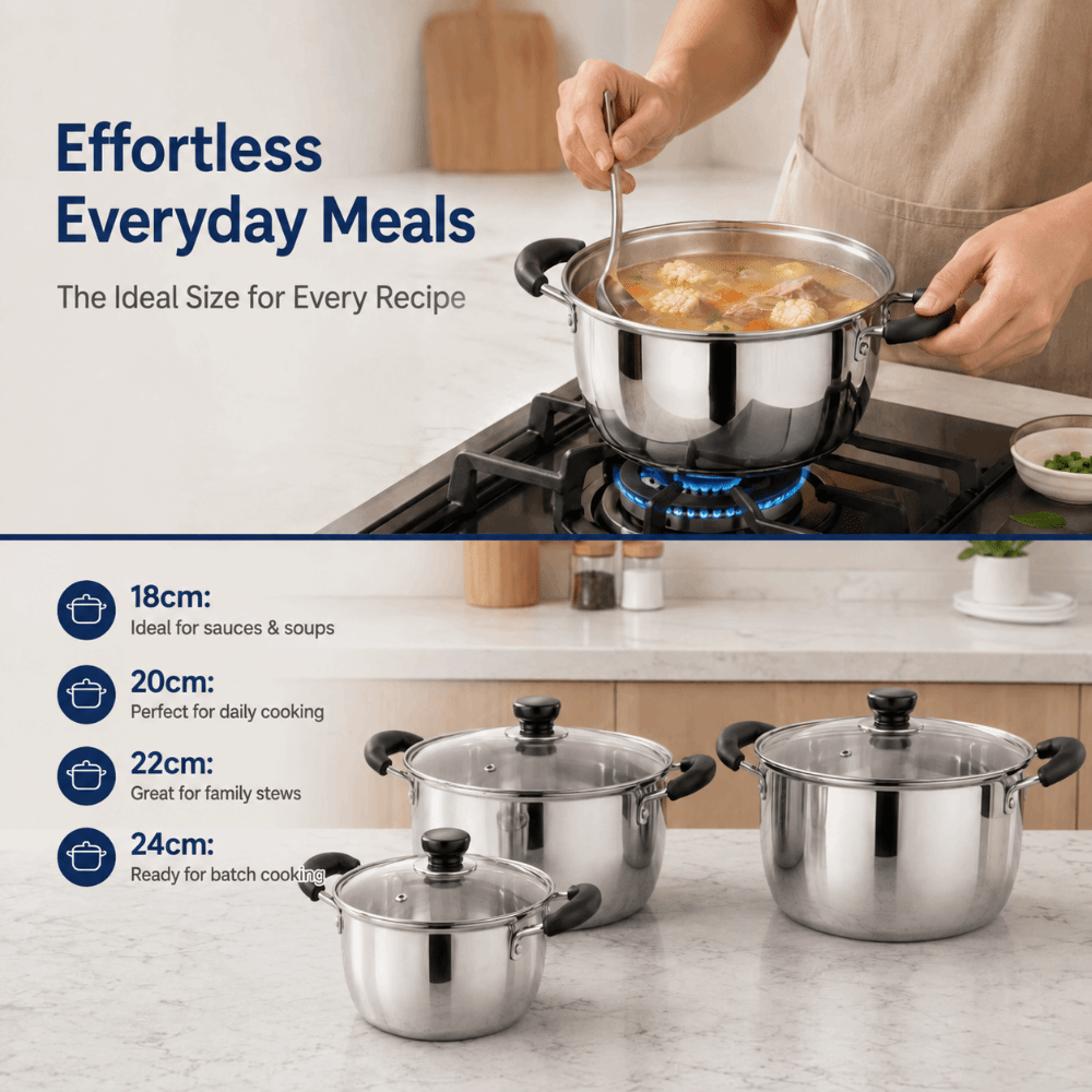 ステンレス製ストックポット、深型鍋、ダブルハンドル、蓋付き、 - Baby Food Maker のレビューと価格