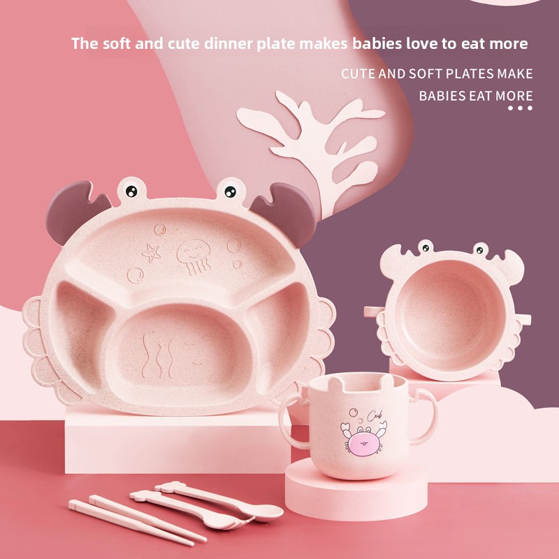 4/6 個カニ子供用プレート、クリエイティブベビー食器、落下 - Baby Food Utensils Set のレビューと価格