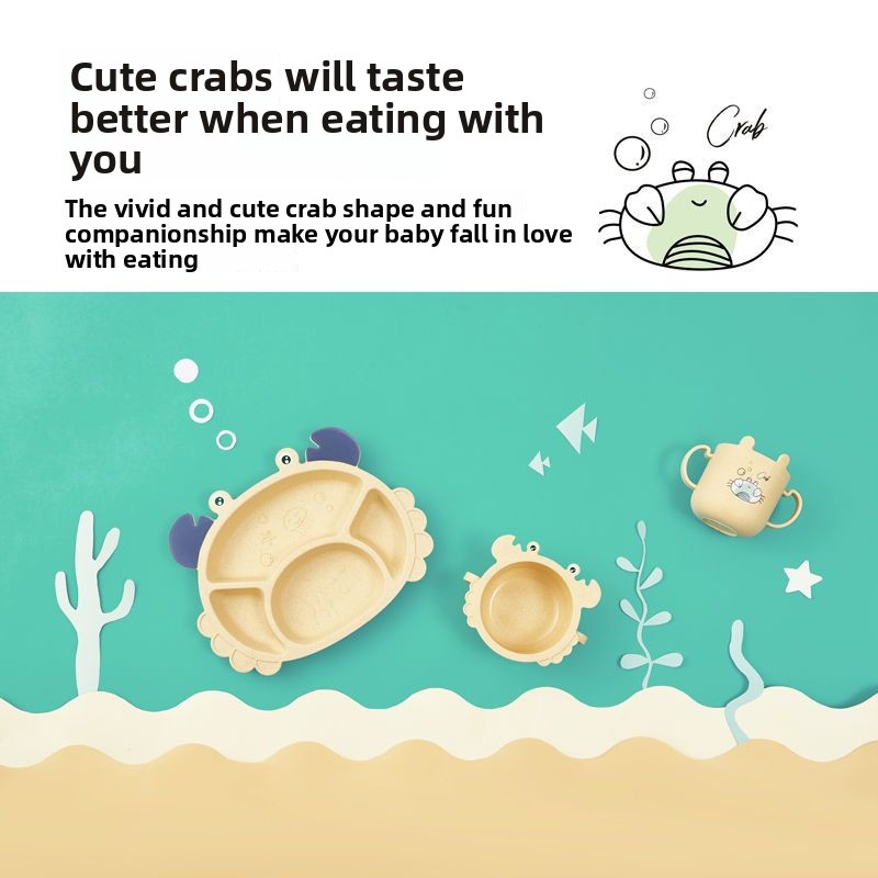 4/6 個カニ子供用プレート、クリエイティブベビー食器、落下 - Baby Food Utensils Set のレビューと価格