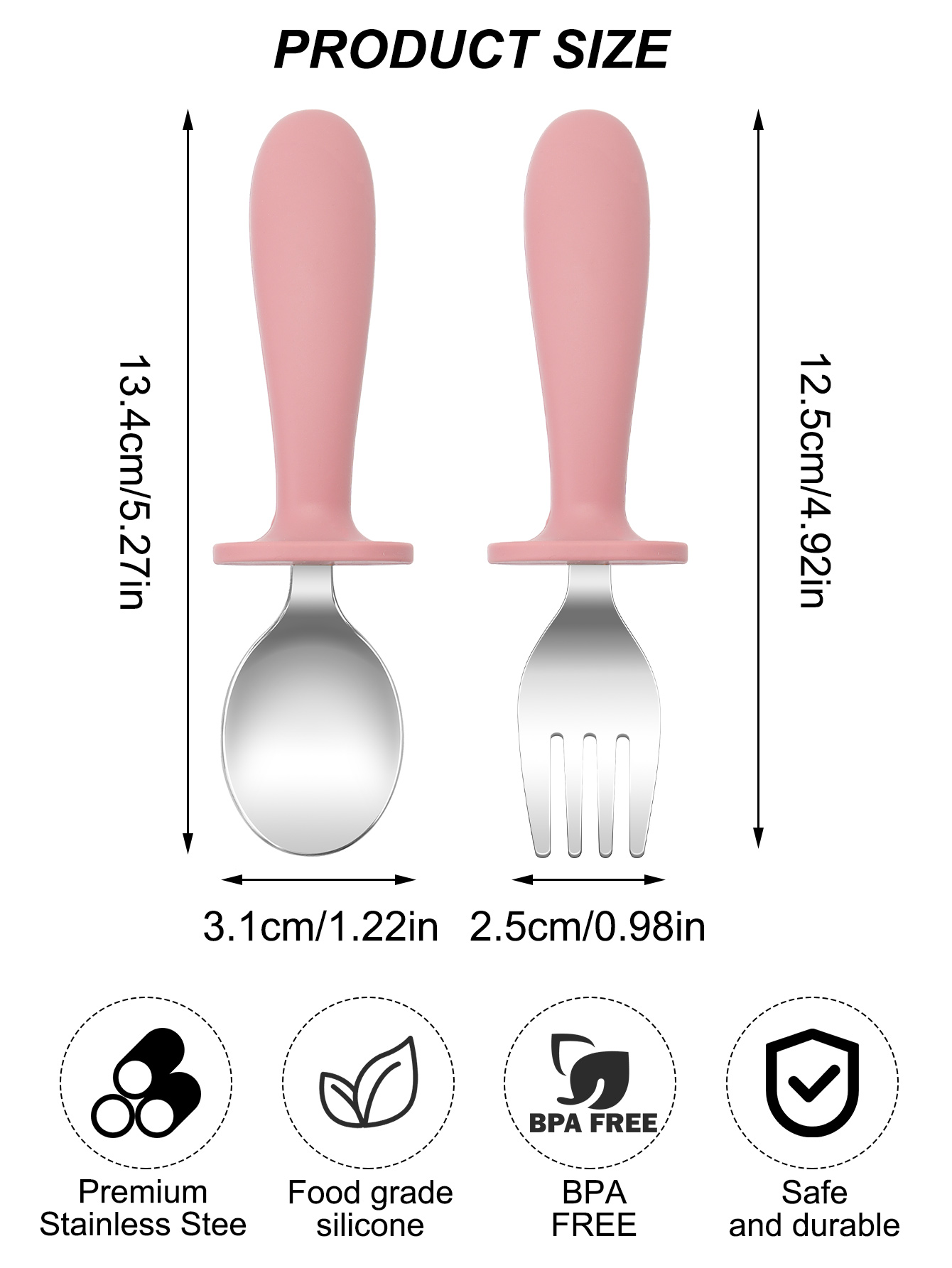 2 個ステンレス鋼フォークスプーンセット赤ちゃん離乳幼児自己 - Baby Food Utensils Set のレビューと価格