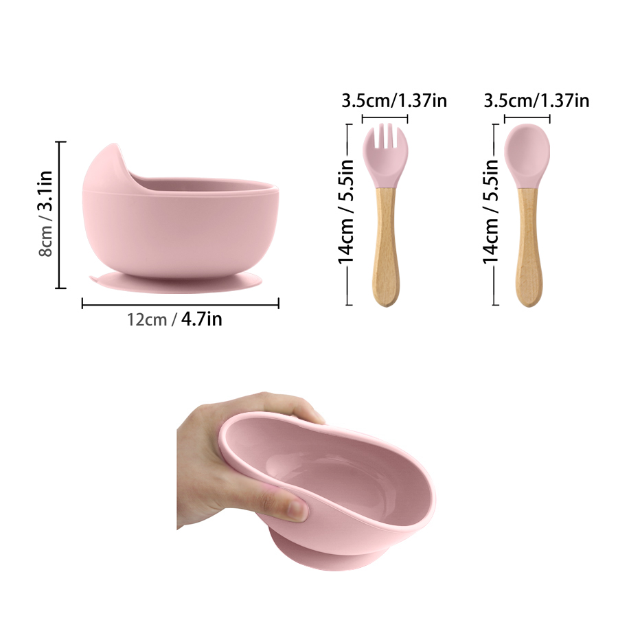 3 個のシリコンベビー給餌ボウルセットベビー学習食器吸引ボウ - Baby Food Kit のレビューと価格
