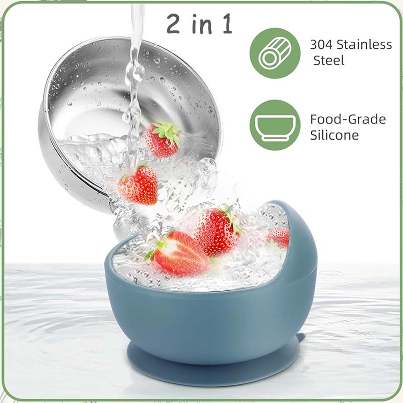 3 個セットベビー給餌ボウルスプーン付きステンレス鋼ボウルパ - Baby Food Utensils のレビューと価格