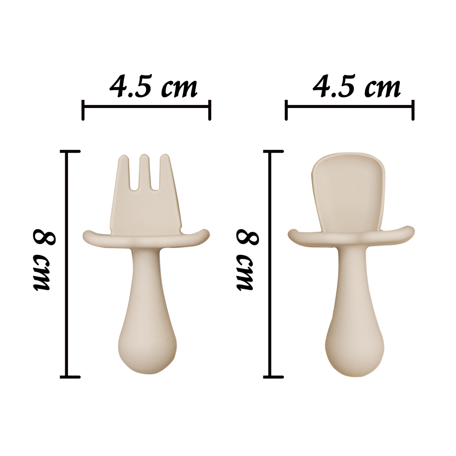 2ピース/セットbpaフリーのシリコーンミニフォークスプーン - Baby Food Utensils Set のレビューと価格