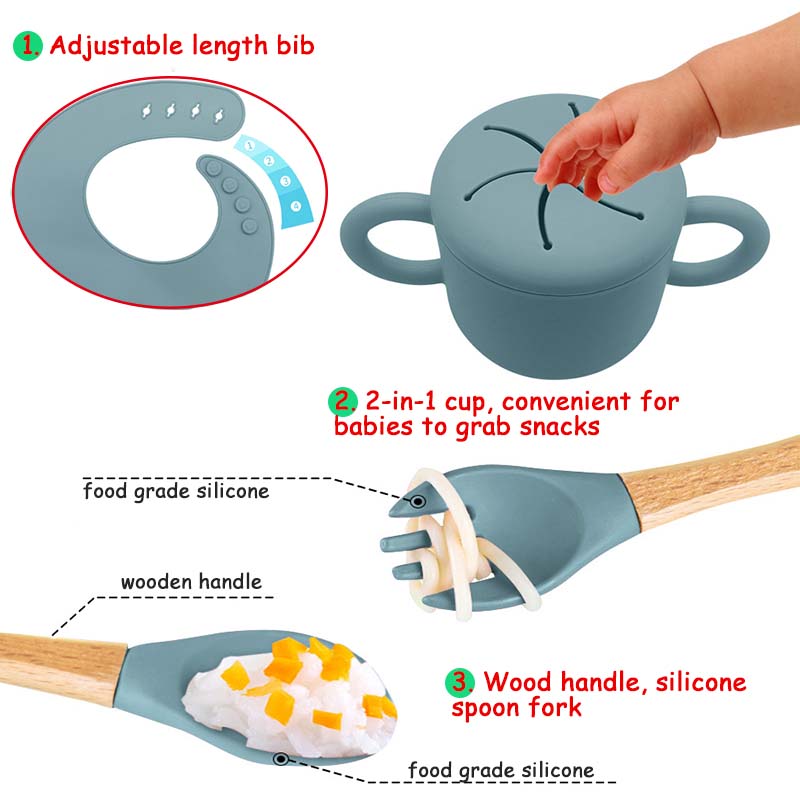 無料パーソナライズされた名前ベビー給餌セット 6 個シリコン - Baby Food Kit のレビューと価格