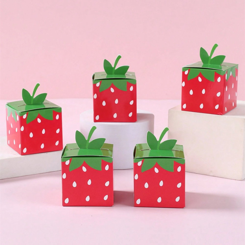 10 個甘いフルーツイチゴテーマ紙クッキーキャンディボックス - Baby Food Ideas のレビューと価格
