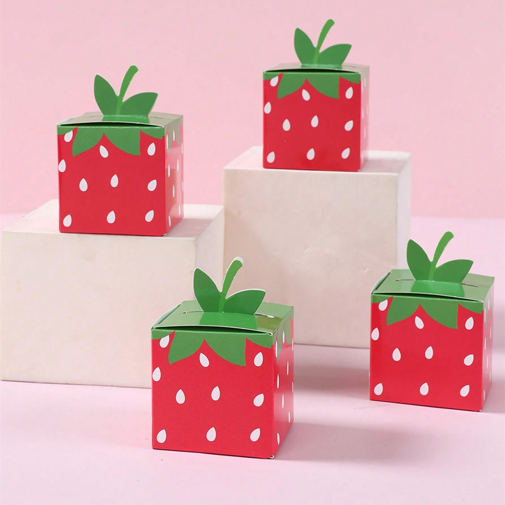 10 個甘いフルーツイチゴテーマ紙クッキーキャンディボックス - Baby Food Ideas のレビューと価格