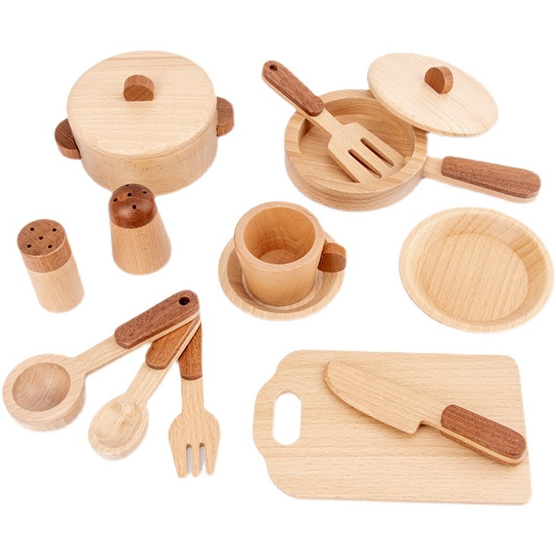 マオドゥオ おもちゃ ブナ材製 キッズキッチン プレイセット - Baby Food Utensils のレビューと価格