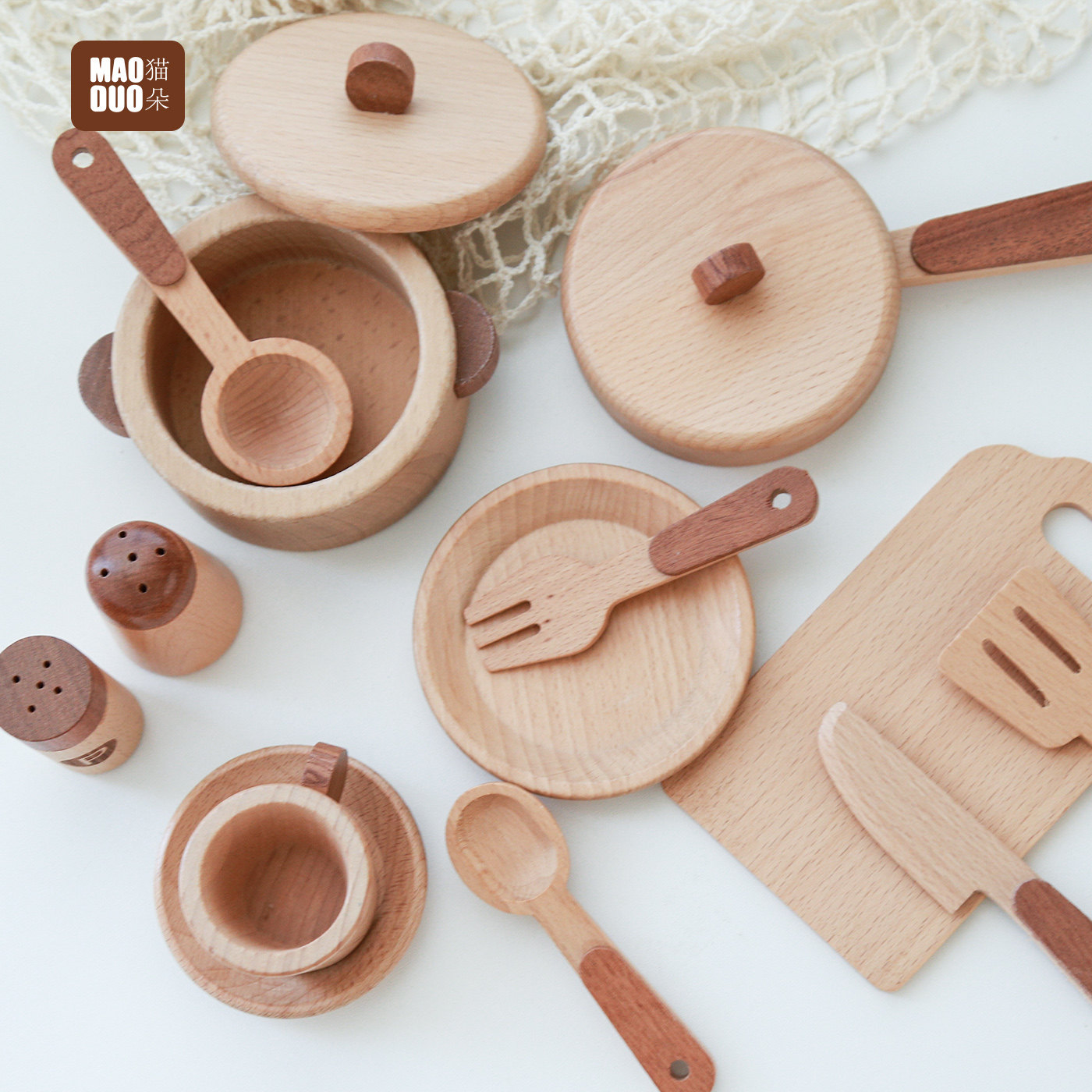 マオドゥオ おもちゃ ブナ材製 キッズキッチン プレイセット - Baby Food Utensils のレビューと価格