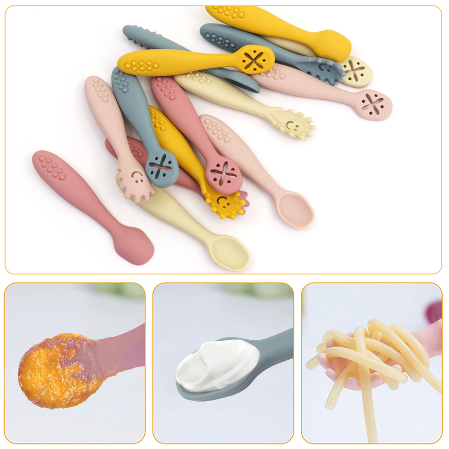 3 個かわいい赤ちゃん学習スプーン食器セット新生児給餌スプー - Baby Food Utensils Set のレビューと価格