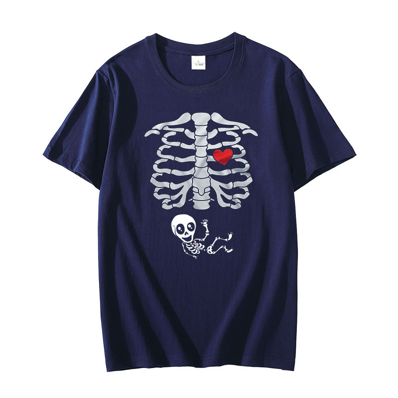 マタニティ ハロウィン スケルトン Tシャツ カップル X  - Baby Food Age のレビューと価格