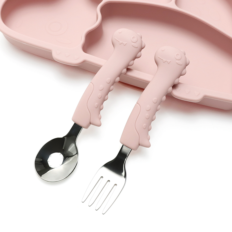 ベビー恐竜スプーンフォークセット 幼児用ステンレス製離乳食セ - Baby Food Utensils Set のレビューと価格