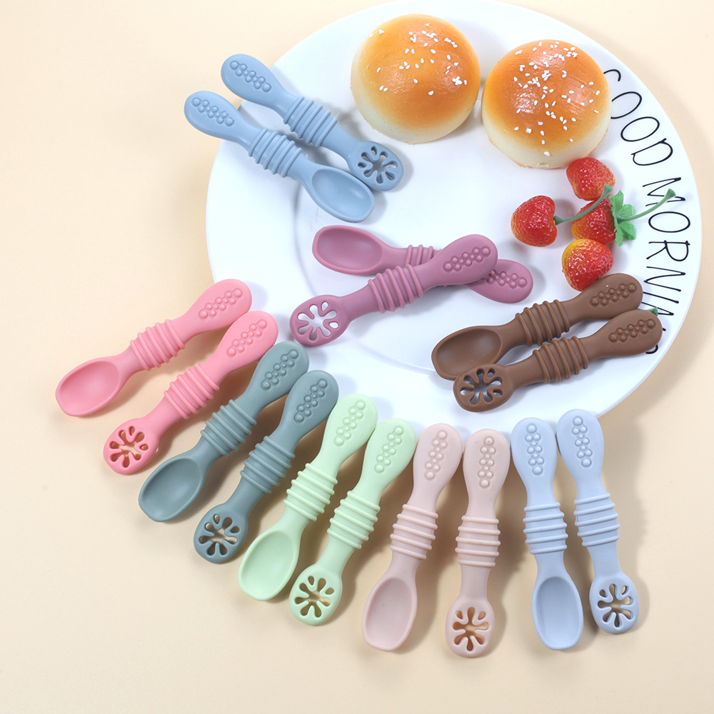 2 個かわいい赤ちゃん学習スプーン食器セット食品グレードのシ - Baby Food Utensils Set のレビューと価格