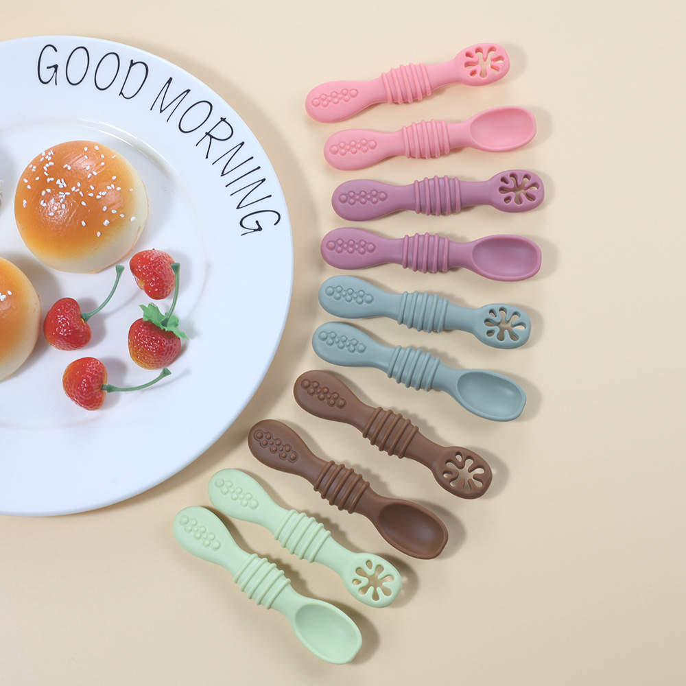 2 個かわいい赤ちゃん学習スプーン食器セット食品グレードのシ - Baby Food Utensils Set のレビューと価格
