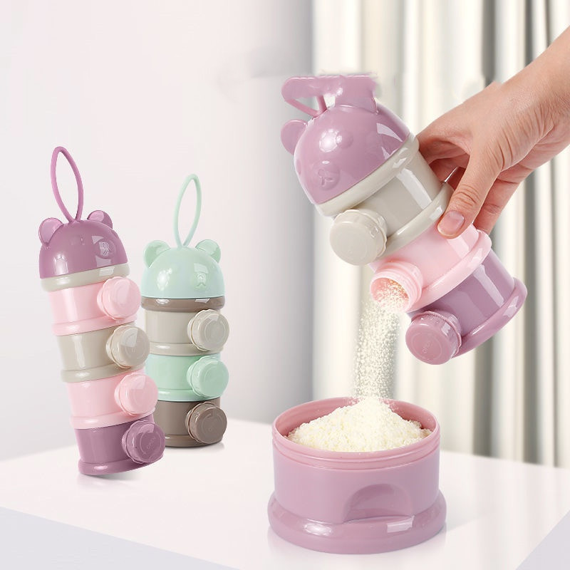 3/4 層ベアベビーミルクパウダーコンテナポータブル独立サイ - Baby Food Hero のレビューと価格