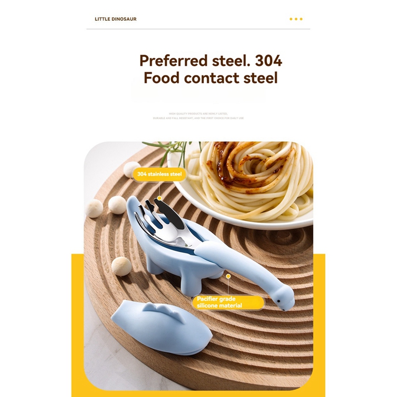 恐竜の形をした幼児用食品給餌スプーンフォーク子供用赤ちゃん漫 - Baby Food Utensils Set のレビューと価格