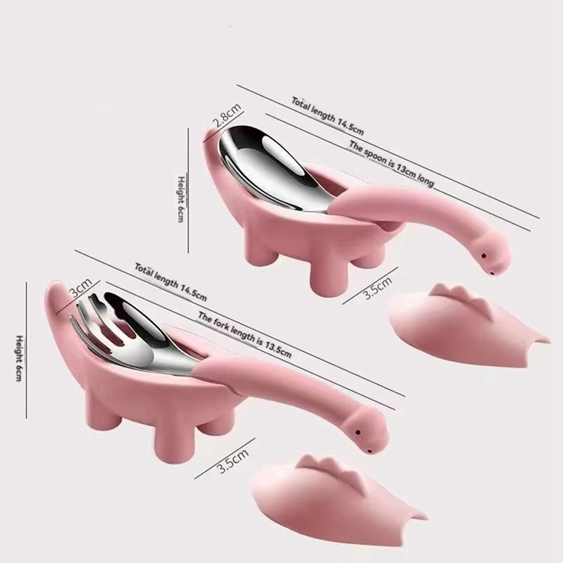 恐竜の形をした幼児用食品給餌スプーンフォーク子供用赤ちゃん漫 - Baby Food Utensils Set のレビューと価格